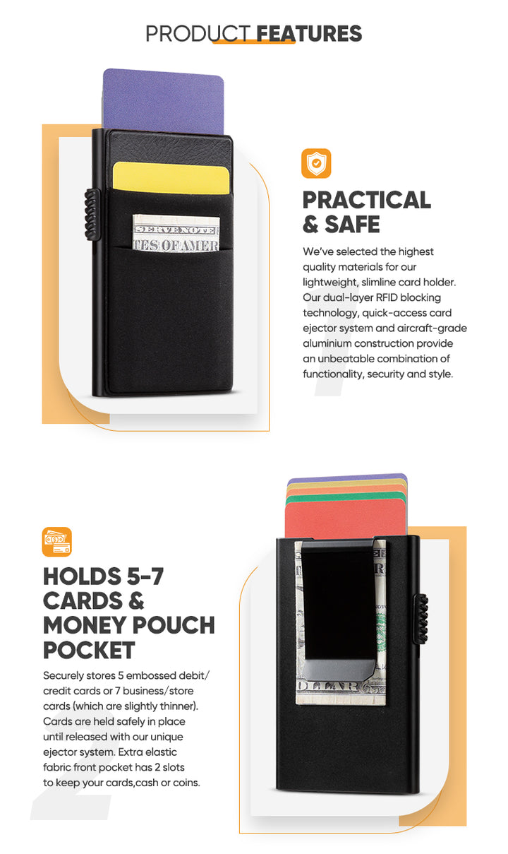 TVC330 - Aluminum Case Pop up Card Holder With Money Clip,TILONSTAR