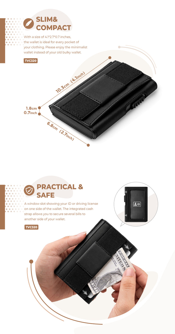 TVC320- Rfid Pop Up Bank Credit Card Holder With Elastic Band,TILONSTAR