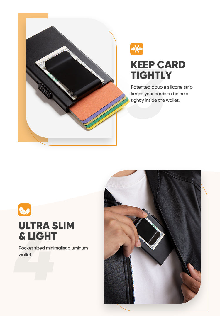 TVC300C - Aluminum Slim Cardholder Pop Up With Money Clip