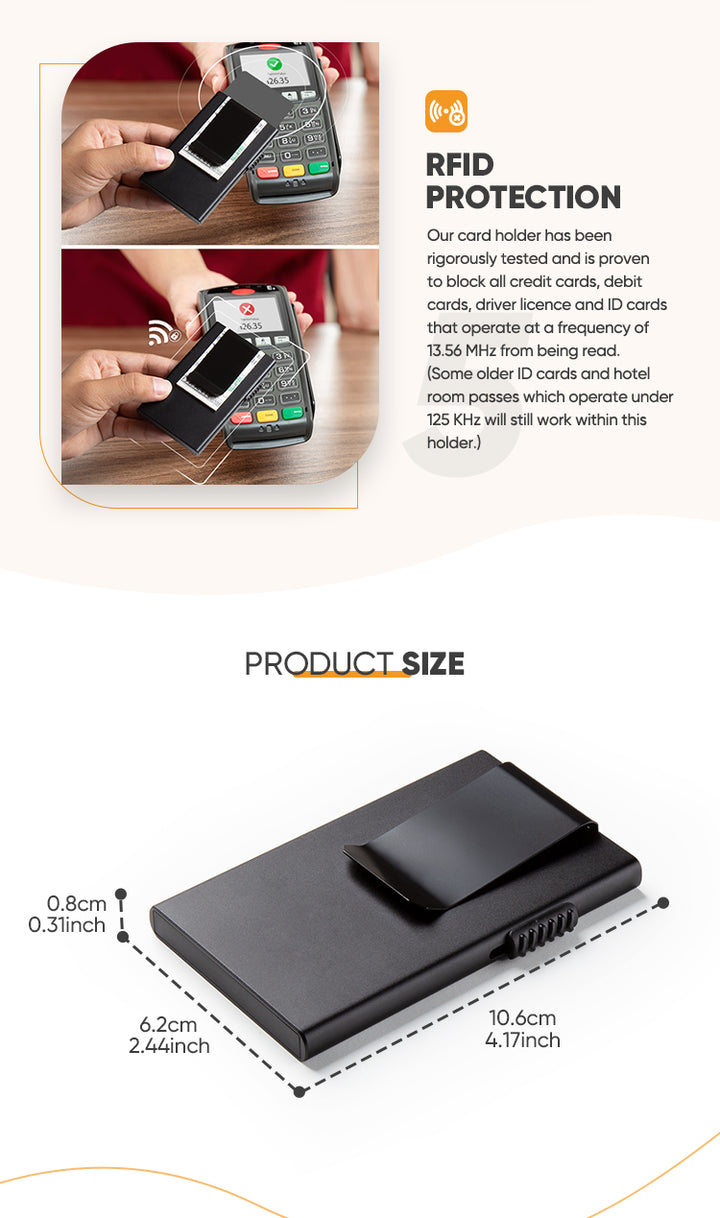 TVC300C - Aluminum Slim Cardholder Pop Up With Money Clip