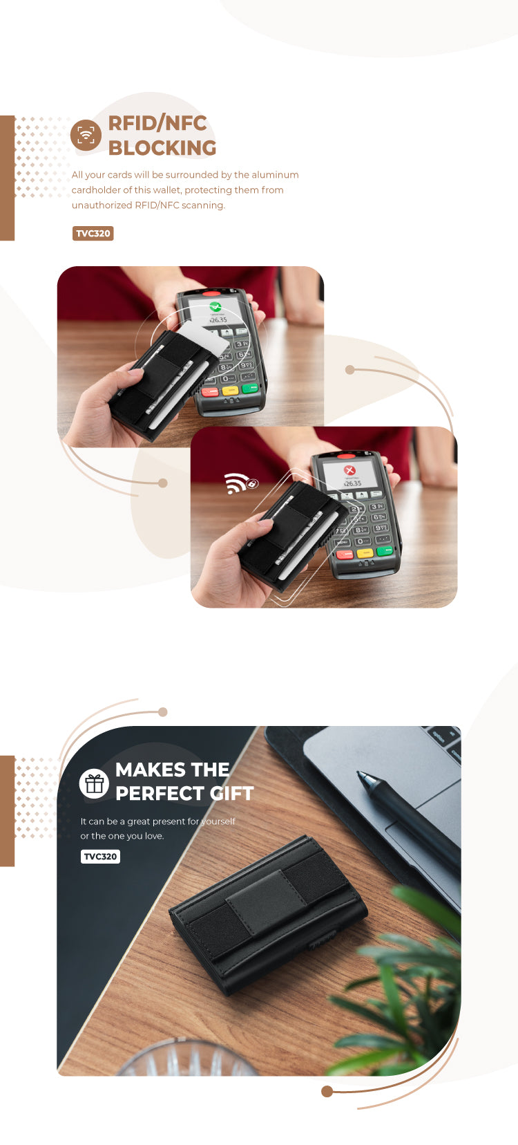 TVC320- Rfid Pop Up Bank Credit Card Holder With Elastic Band,TILONSTAR