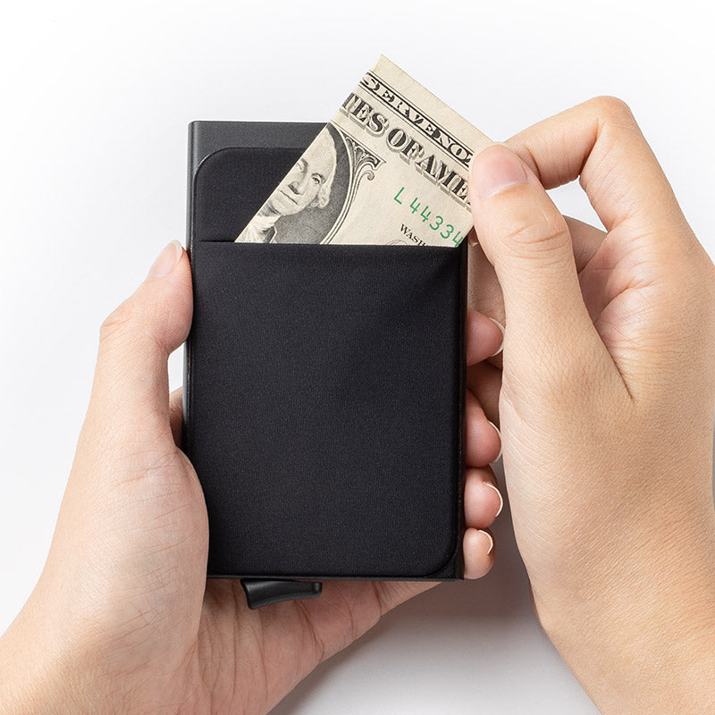 TVC107 Card Holder - Minimalist Card Holder Extra Cloth Slot Pocket For Cash & Coin,TILONSTAR