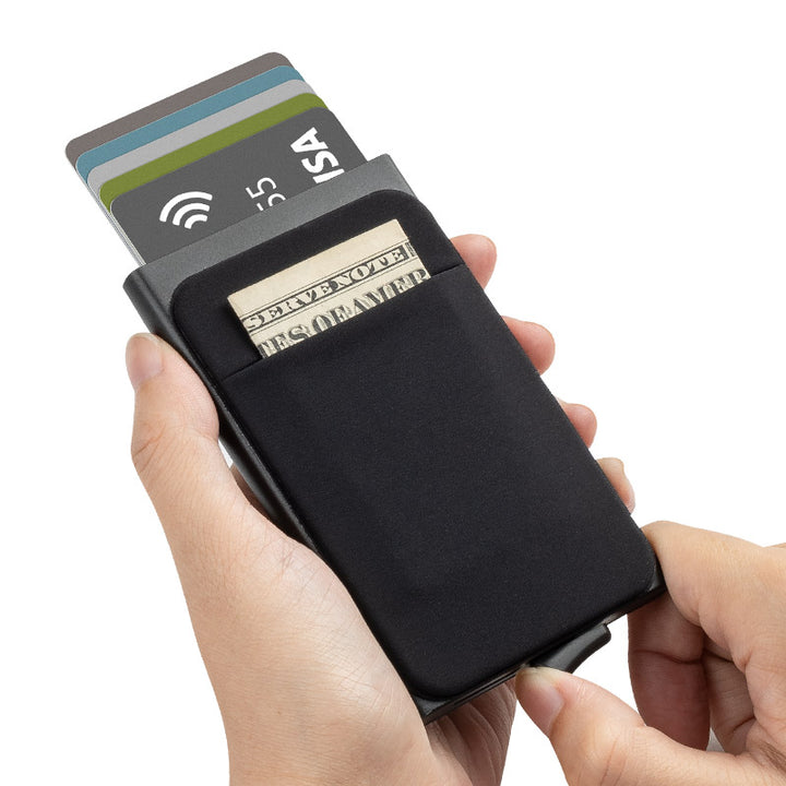 TVC107 Card Holder - Minimalist Card Holder Extra Cloth Slot Pocket For Cash & Coin,TILONSTAR