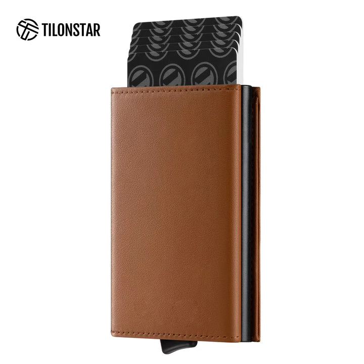 TVC203P - Genuine Leather Card Holder Pop Up Wallet,TILONSTAR