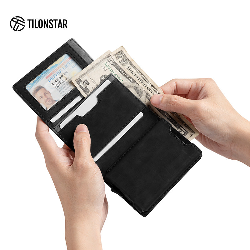 TVC125 Card Holder - Minimalist Pop Up Wallet For Cash & Card,TILONSTAR