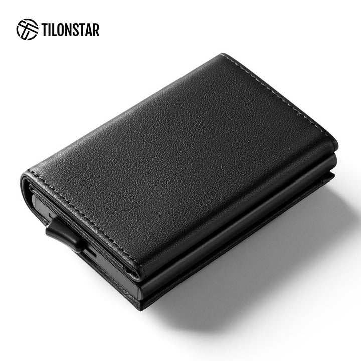TVC203P - Genuine Leather Card Holder Pop Up Wallet,TILONSTAR