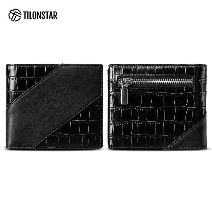 TVW131 - Leather Wallet With Zipper Coin Pocket,TILONSTAR