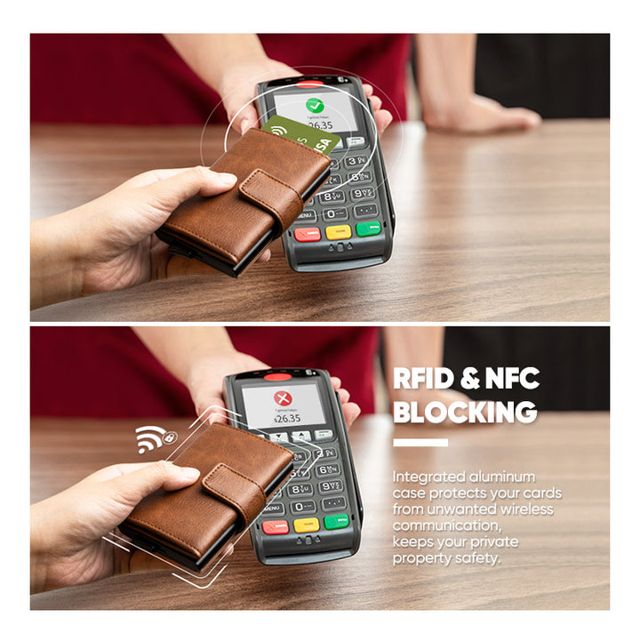 TVC204 - Tri-fold Wallet with Pop Up and Magnetic Button Closure