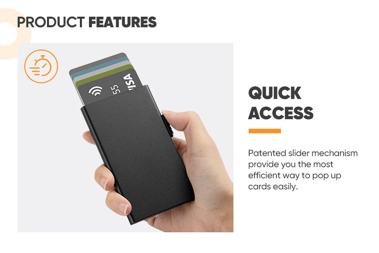 TVC300 - Side Slider Mechanism Light Slim Pop Up Aluminum Card Holder