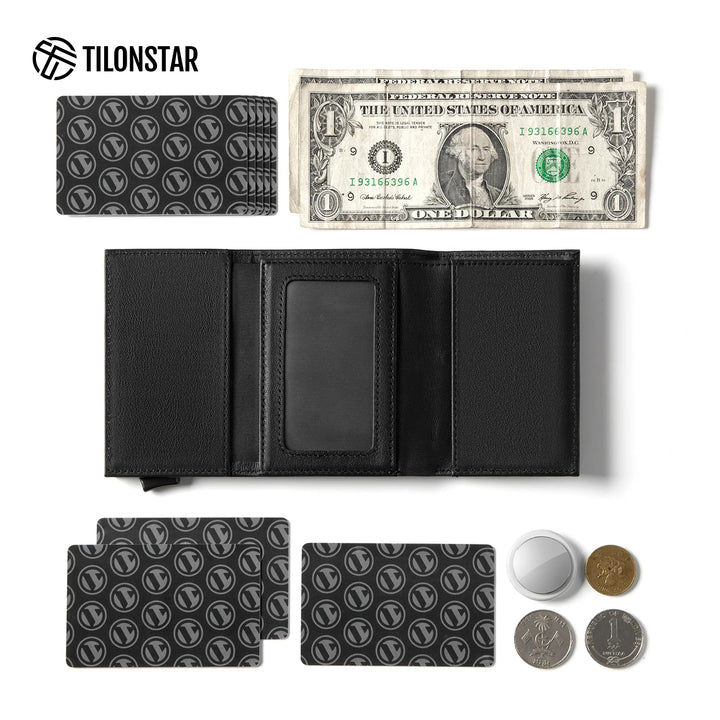 TVC203P - Genuine Leather Card Holder Pop Up Wallet,TILONSTAR