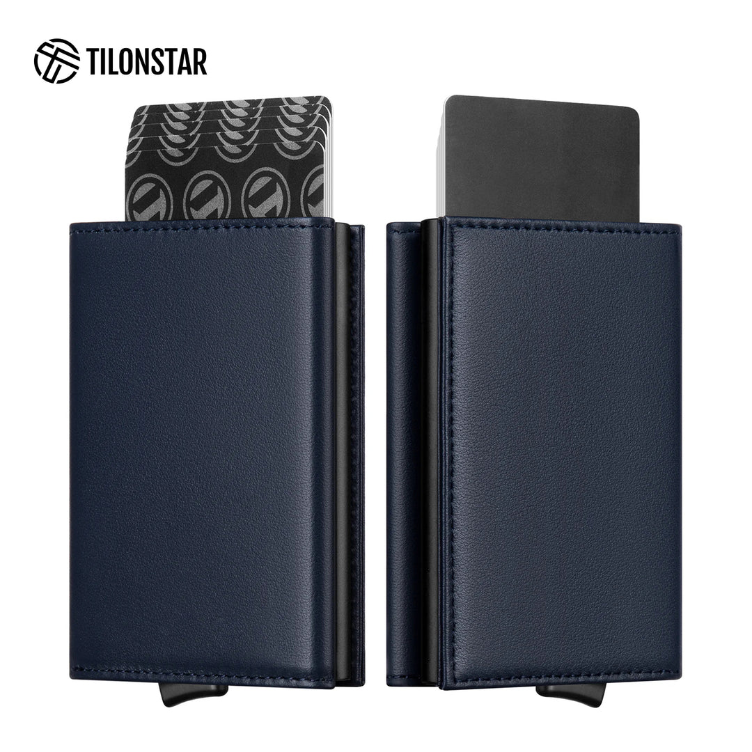 TVC208P - Genuine Leather Tri-fold Pop Up Card Wallet,TILONSTAR
