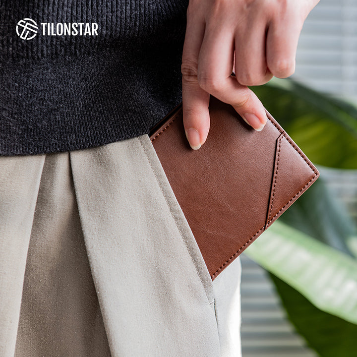 TVW133 - Leather Wallet with AirTag Slot,TILONSTAR