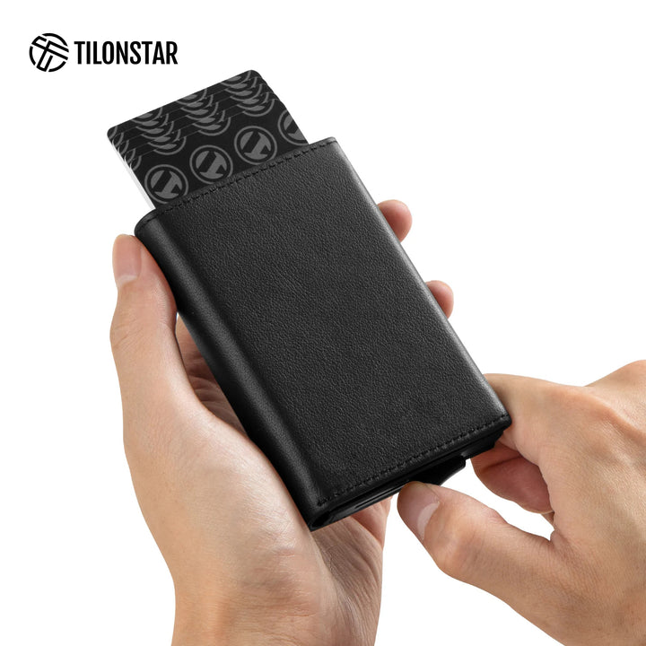 TVC203P - Genuine Leather Card Holder Pop Up Wallet,TILONSTAR