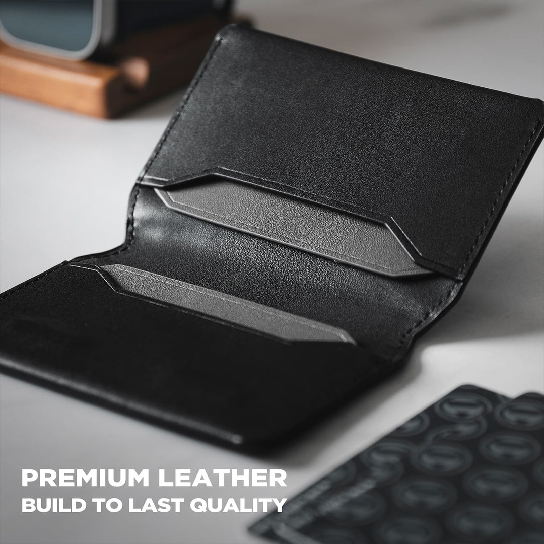 TVW109C - Slim RFID Genuine Leather Card Holder with Magnetic Closure