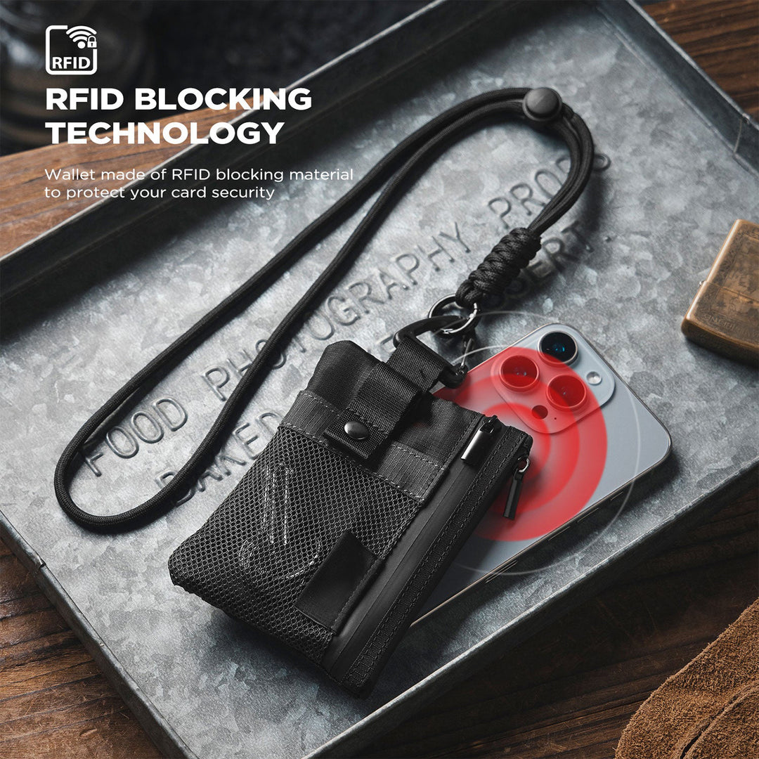 TVW124 - Water Resistant Nylon Wallet with Lanyard and Keychain