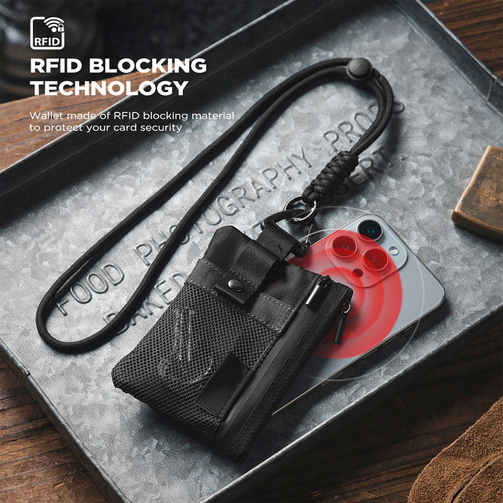 TVW124 - Water Resistant Nylon Wallet with Lanyard and Keychain