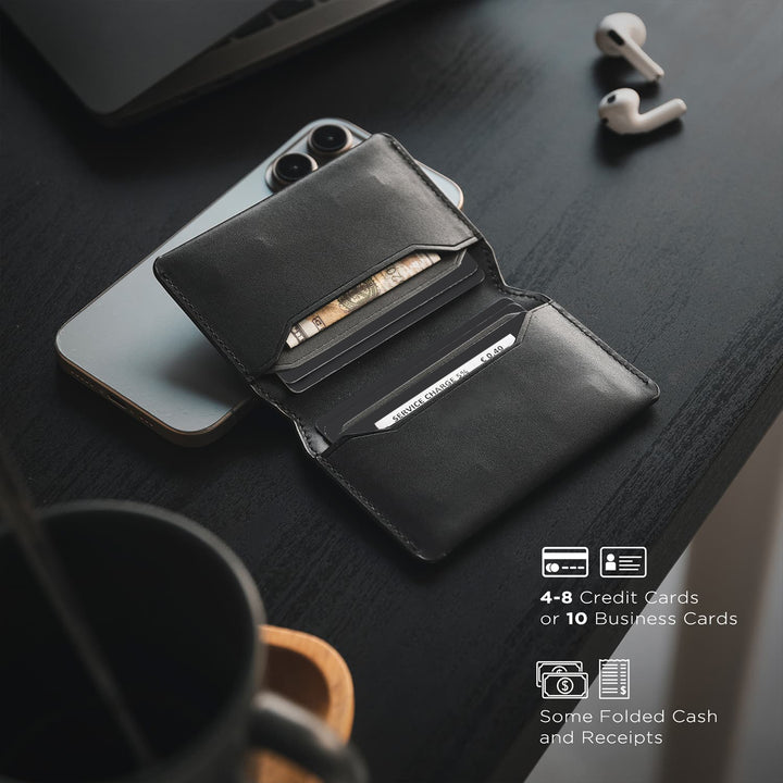 TVW109C - Slim RFID Genuine Leather Card Holder with Magnetic Closure