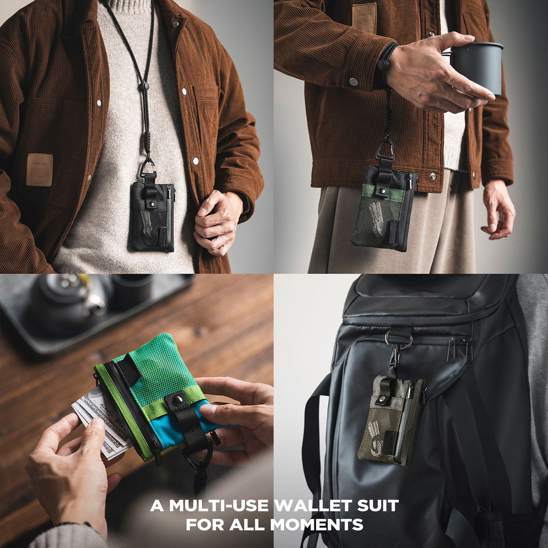 TVW124 - Water Resistant Nylon Wallet with Lanyard and Keychain