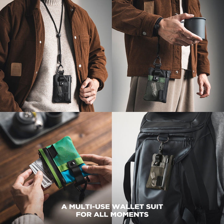 TVW124 - Water Resistant Nylon Wallet with Lanyard and Keychain