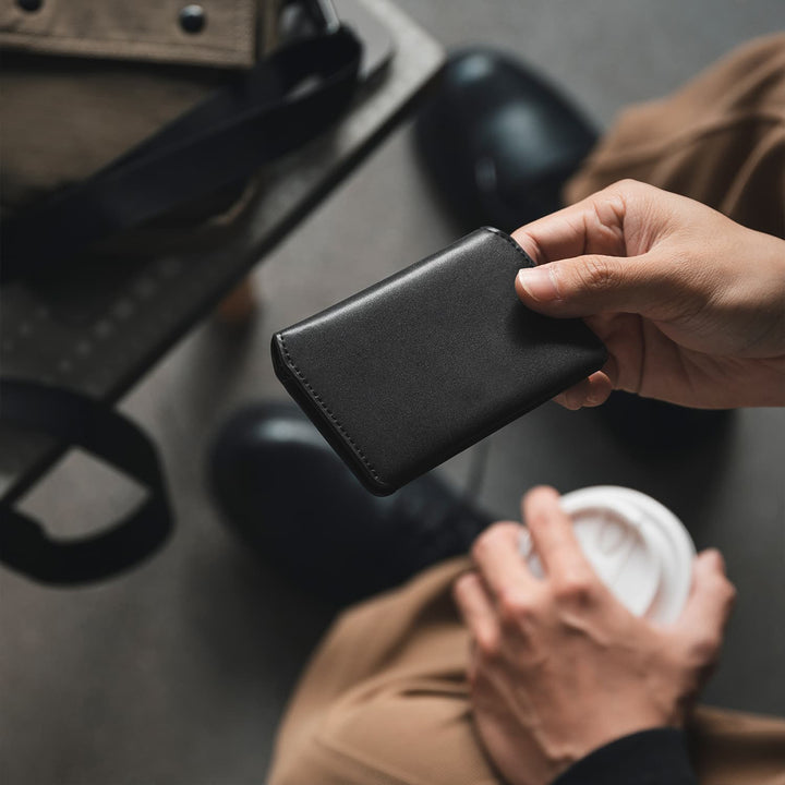 TVW109C - Slim RFID Genuine Leather Card Holder with Magnetic Closure