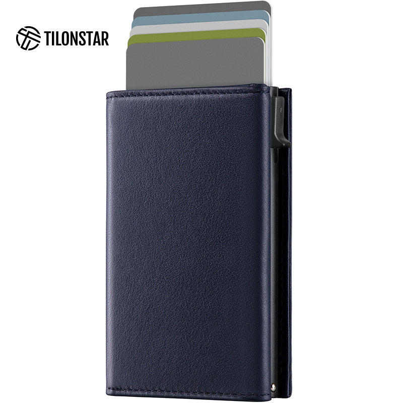 TC302P - Side-Sliding Pop-Out Genuine Leather Wallet