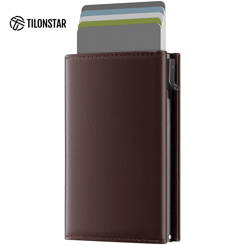 TC302P - Side-Sliding Pop-Out Genuine Leather Wallet