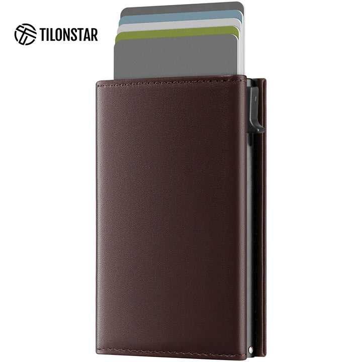 TC302P - Side-Sliding Pop-Out Genuine Leather Wallet