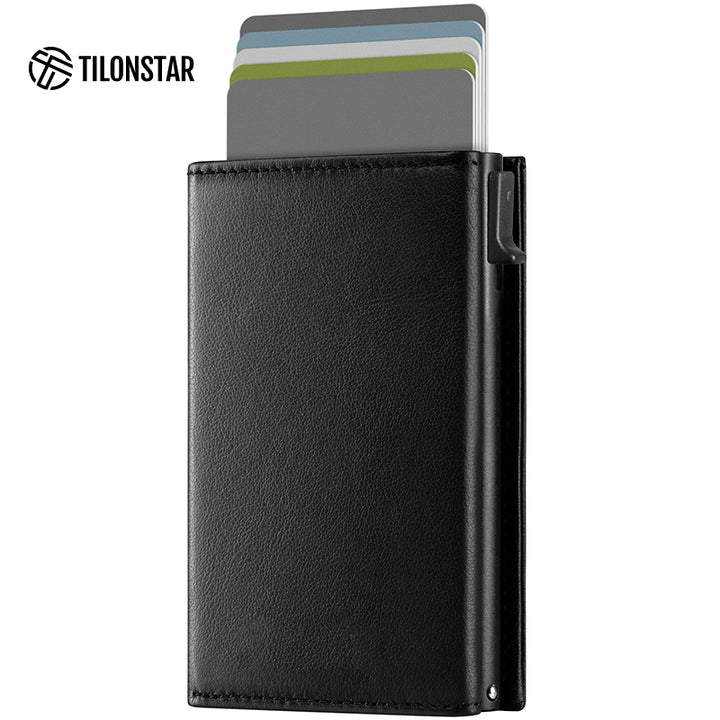 TC302P - Side-Sliding Pop-Out Genuine Leather Wallet