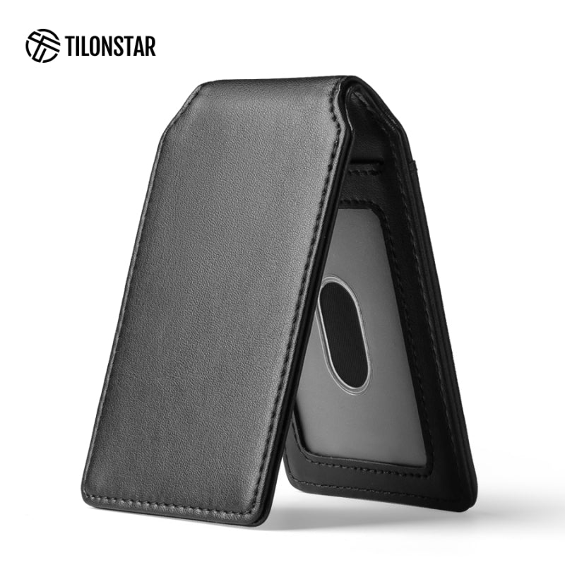 TGPA100 - Minimalist MagSafe Leather Wallet Card Holder with Adjustable Phone Stand