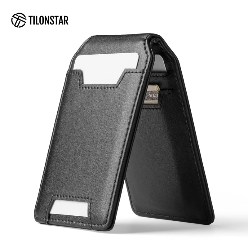 TGPA100 - Minimalist MagSafe Leather Wallet Card Holder with Adjustable Phone Stand