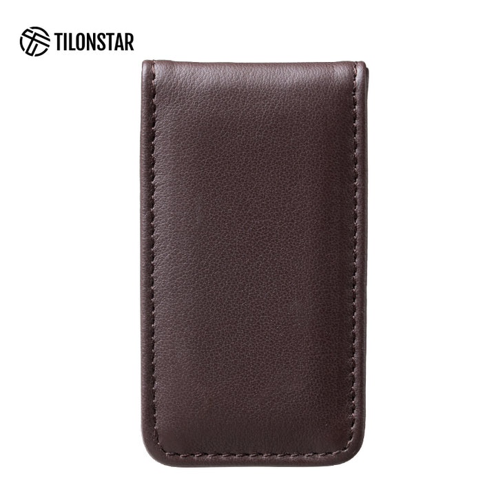 TMC101P - Minimalist Genuine Leather Magnetic Money Clip for Credit Card & Cash