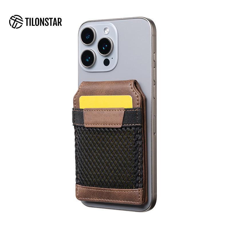 TMP100 - Magnetic Phone Leather Wallet Card Holder