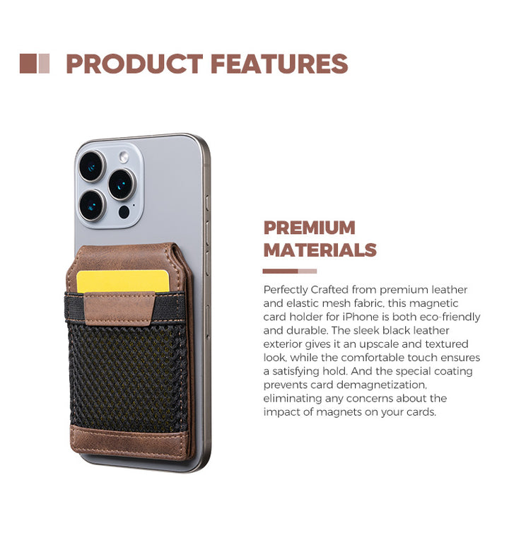 TMP100 - Magnetic Phone Leather Wallet Card Holder