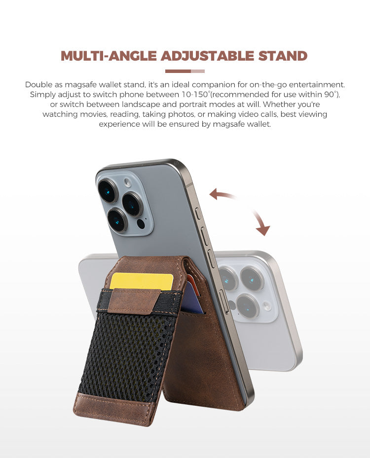 TMP100 - Magnetic Phone Leather Wallet Card Holder