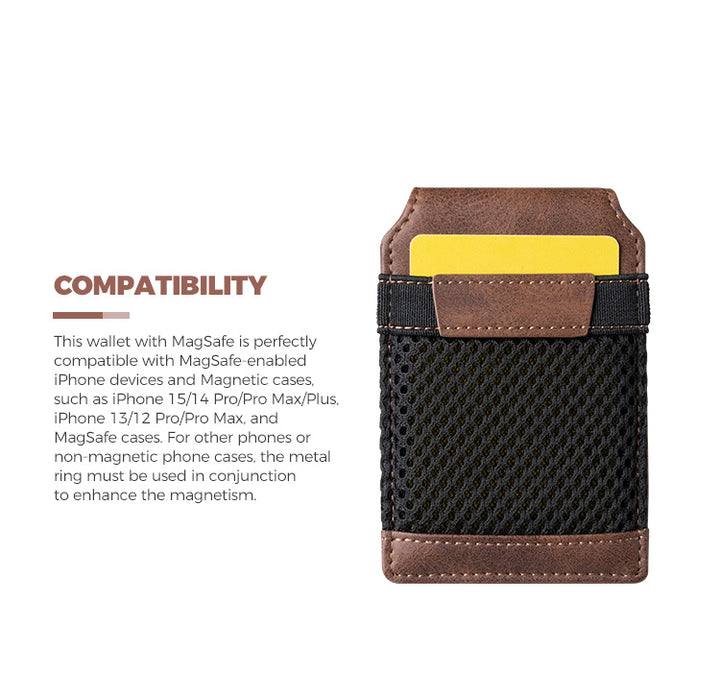 TMP100 - Magnetic Phone Leather Wallet Card Holder