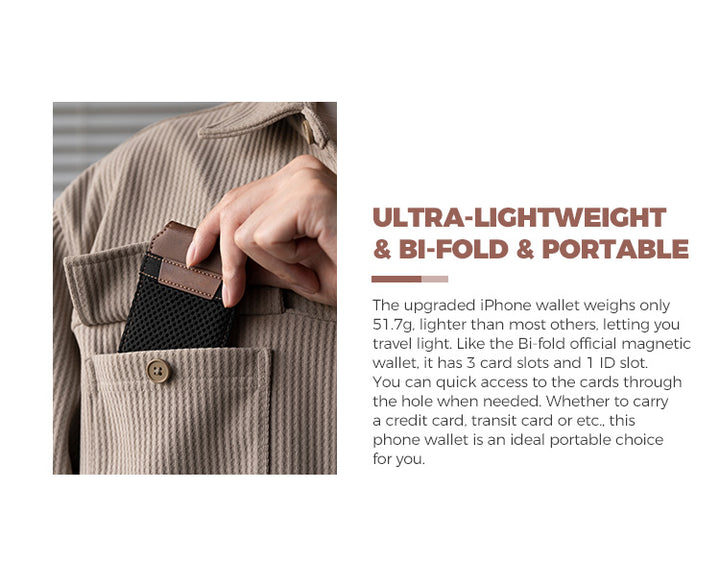 TMP100 - Magnetic Phone Leather Wallet Card Holder