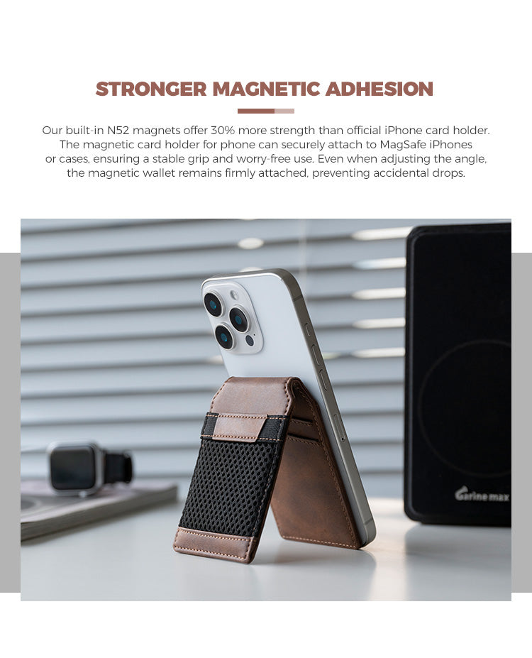 TMP100 - Magnetic Phone Leather Wallet Card Holder
