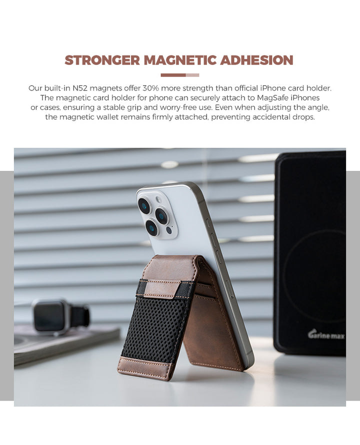 TMP100 - Magnetic Phone Leather Wallet Card Holder