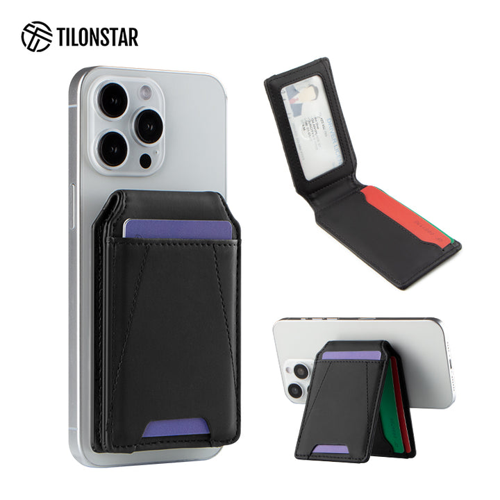 TMP101 - Magnetic RFID Leather Phone Card Wallet,TILONSTAR
