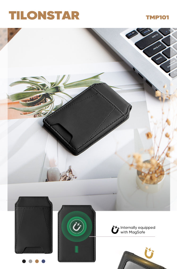 TMP101 - Magnetic RFID Leather Phone Card Wallet,TILONSTAR