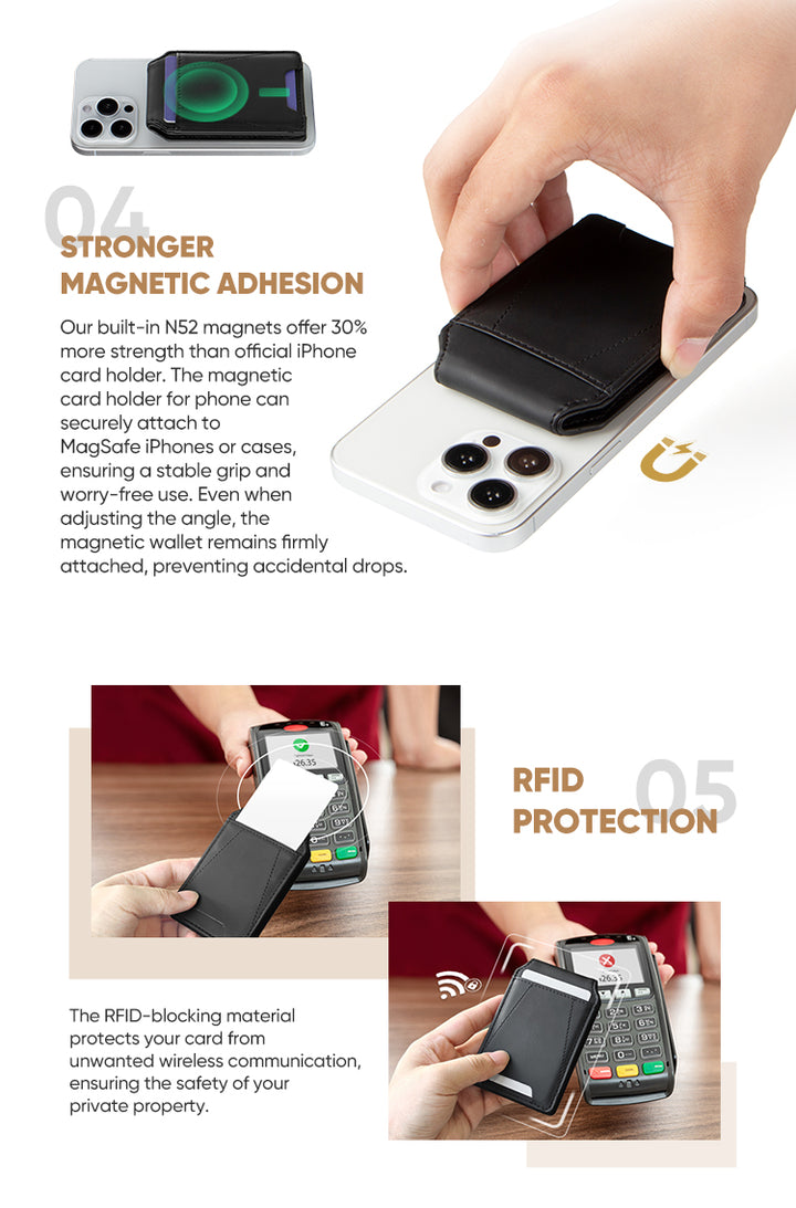 TMP101 - Magnetic RFID Leather Phone Card Wallet,TILONSTAR