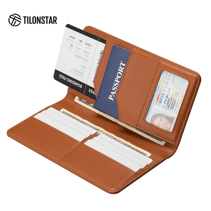 TPW100 - Leather Passport Holder For Cash,Bills and Cards