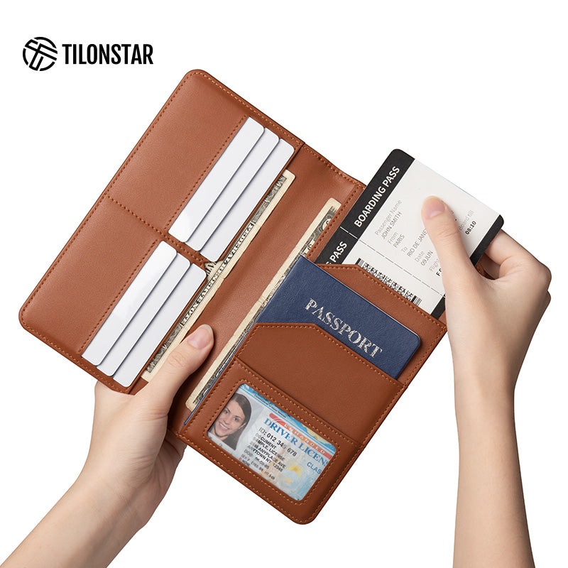 TPW100 - Leather Passport Holder For Cash,Bills and Cards