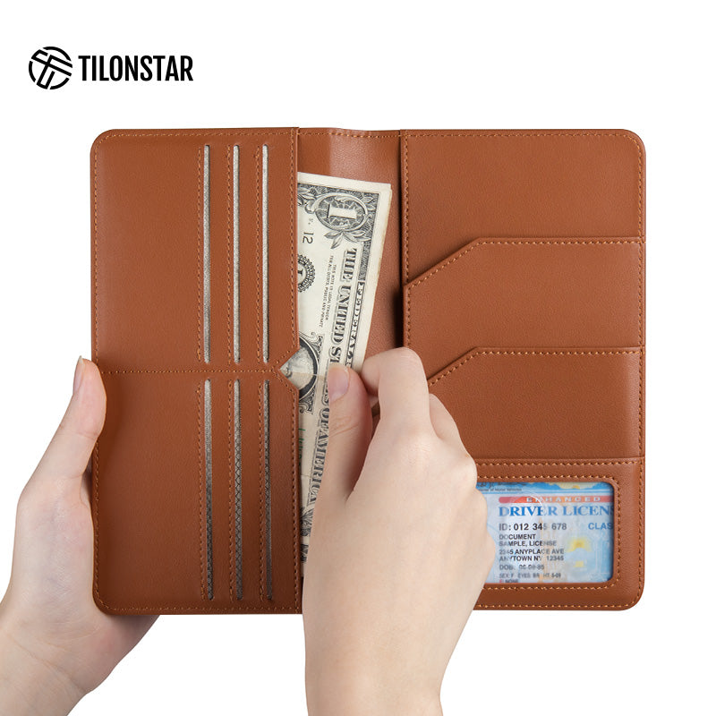 TPW100 - Leather Passport Holder For Cash,Bills and Cards