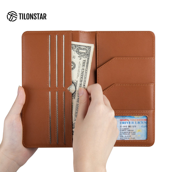 TPW100 - Leather Passport Holder For Cash,Bills and Cards
