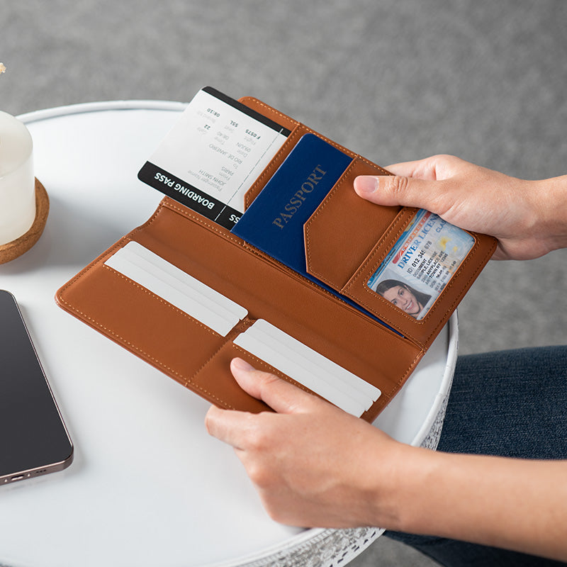 TPW100 - Leather Passport Holder For Cash,Bills and Cards