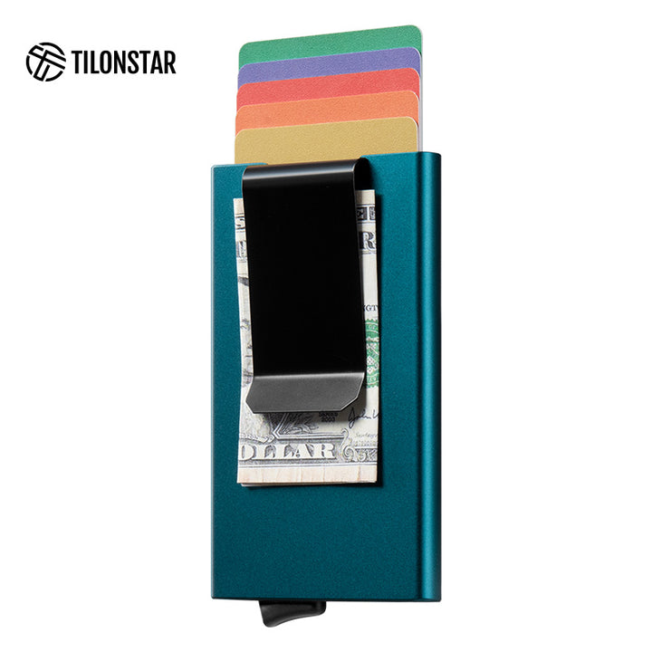 TVC100c Card Holder - Aluminum RFID Blocking Pop Up With Money Clip,TILONSTAR
