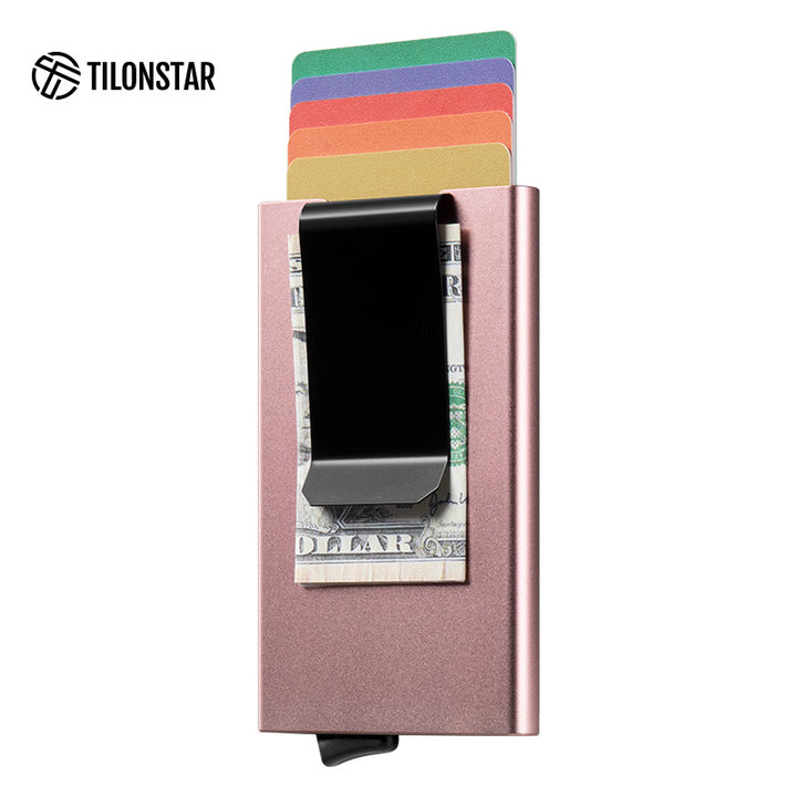 TVC100c Card Holder - Aluminum RFID Blocking Pop Up With Money Clip,TILONSTAR