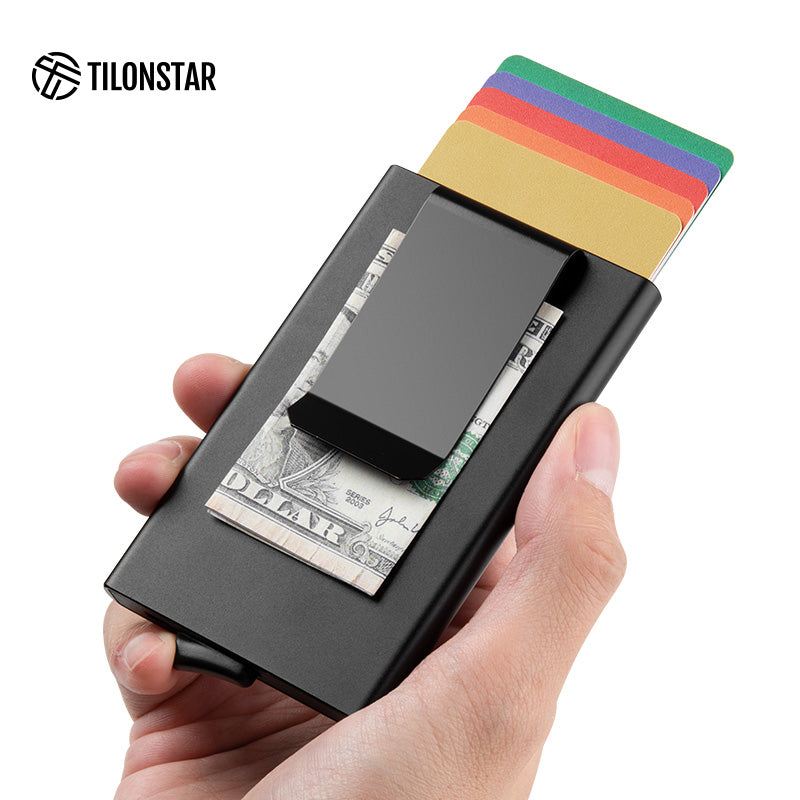 TVC100c Card Holder - Aluminum RFID Blocking Pop Up With Money Clip,TILONSTAR
