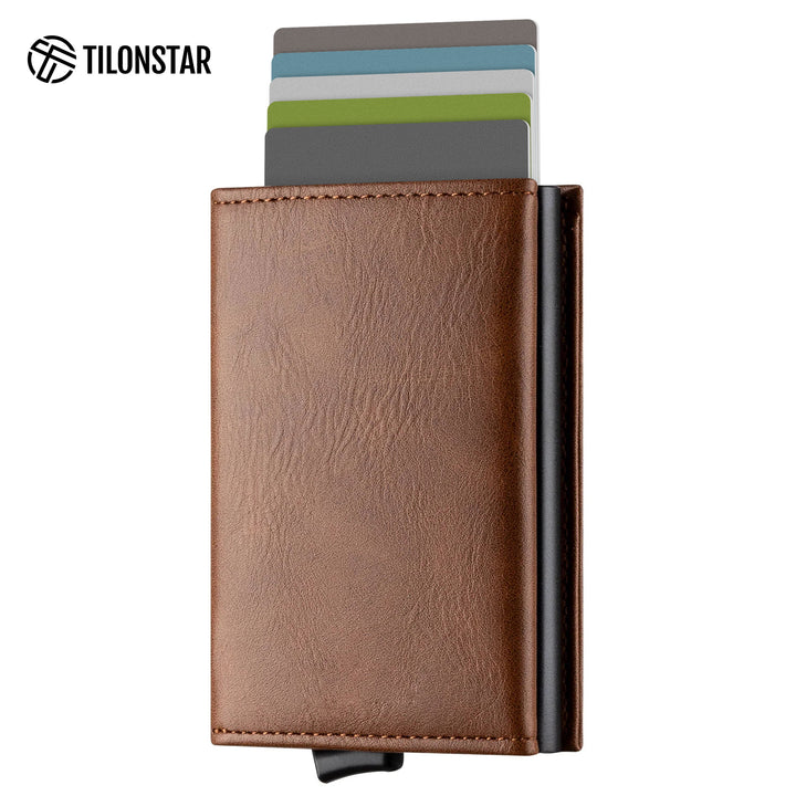 TVC203m - Tri-fold Pop Up Wallet Card Holder With Zipper